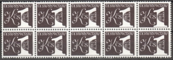 2399 a - větší celek 10 známek - vodorovně s číslem na zadní straně ** - 1979